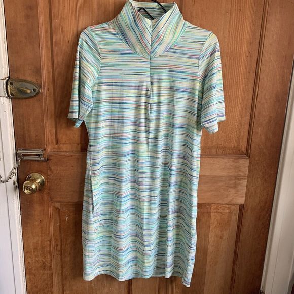 LANDS' END Swim Suit Coverup Swim Dress Womens Small (6-8) Dress Stripes - Picture 2 of 13